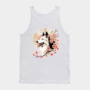 Joyful Croatian Sheepdog Amidst Spring Cherry Blossoms Tank Top